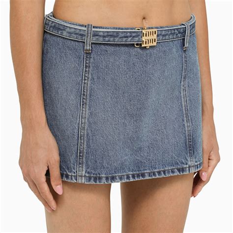 miu miu skirt denim|Light Blue Denim Miniskirt .